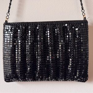 Black Mesh Sequin Evening Bag